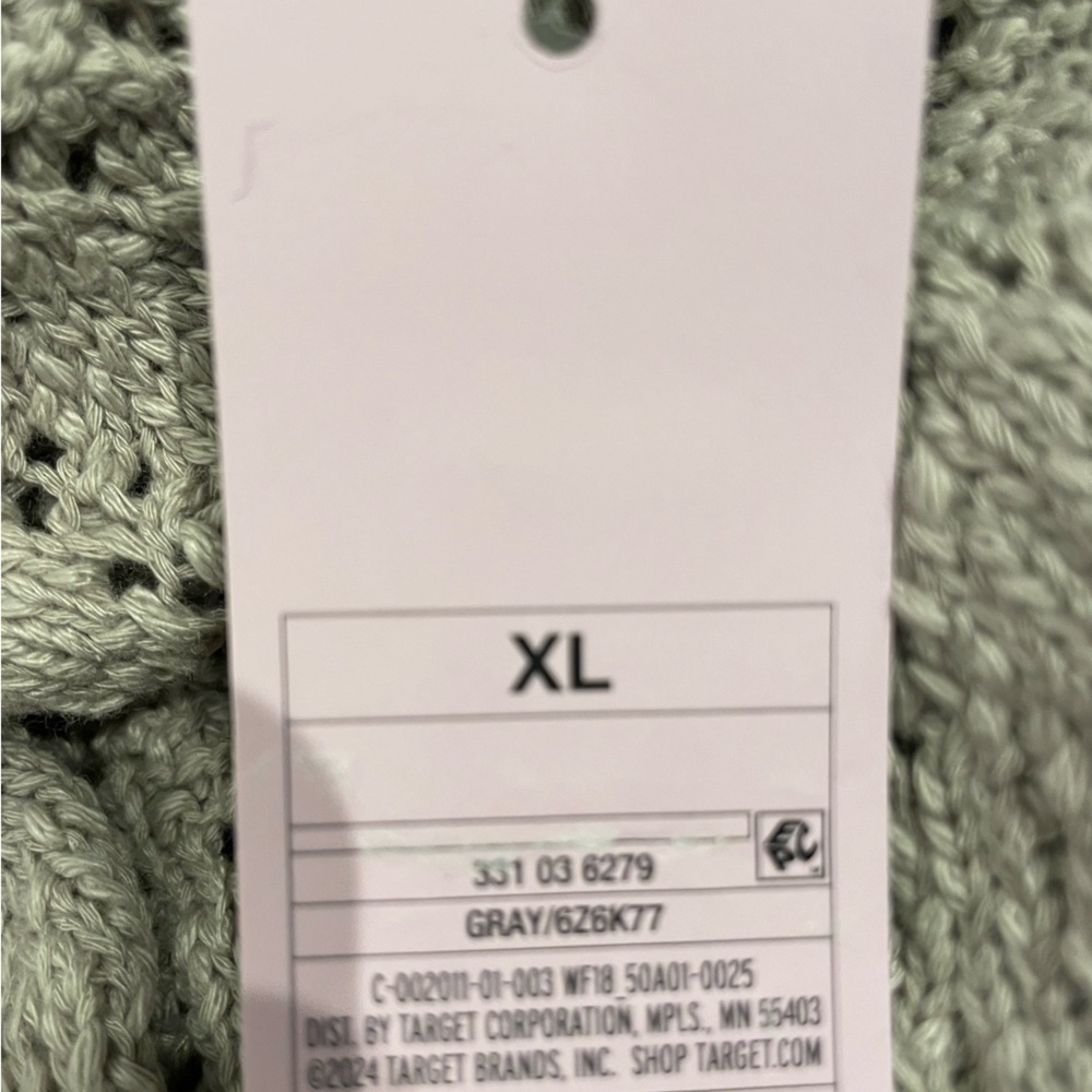 Wild Fable Women's Long Sleeve Shawl Collar Open Work Cardigan Gray Size XL NWT - Picture 5 of 5